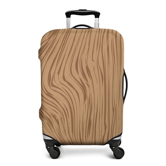 Stretch Luggage Cover S(18-20in)– Elastic Travel Suitcase Protector with Handle Openings & Bottom Closure, Washable Polyester Spandex Suitcases Cover, Wood Grain Print