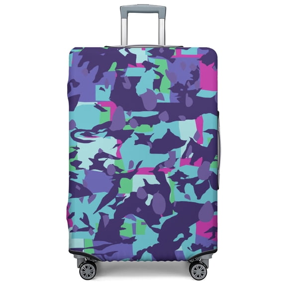 Stretch Luggage Cover XL(29-32in)– Elastic Travel Suitcase Protector with Handle Openings & Bottom Closure, Washable Polyester Spandex Suitcases Cover, Abstract Geometry Print