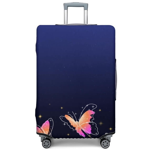 Stretch Luggage Cover XL(29-32in)– Elastic Travel Suitcase Protector with Handle Openings & Bottom Closure, Washable Polyester Spandex Suitcases Cover, Butterfly Floral Print