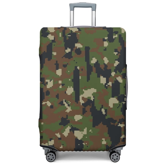 Stretch Luggage Cover XL(29-32in)– Elastic Travel Suitcase Protector with Handle Openings & Bottom Closure, Washable Polyester Spandex Suitcases Cover, Camouflage Print