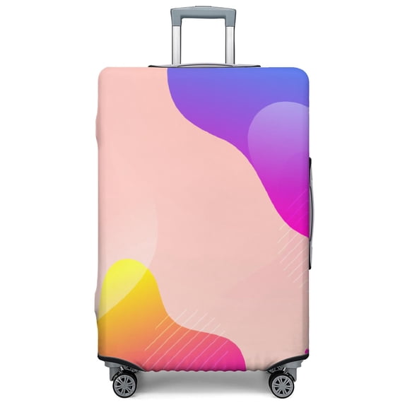 Stretch Luggage Cover XL(29-32in)– Elastic Travel Suitcase Protector with Handle Openings & Bottom Closure, Washable Polyester Spandex Suitcases Cover, Neon Light Print