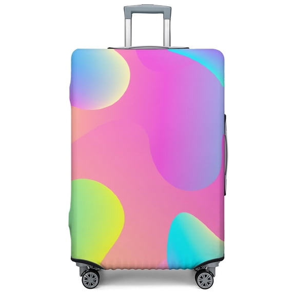 Stretch Luggage Cover XL(29-32in)– Elastic Travel Suitcase Protector with Handle Openings & Bottom Closure, Washable Polyester Spandex Suitcases Cover, Neon Light Print