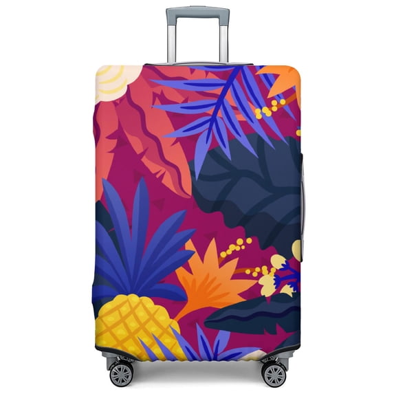Stretch Luggage Cover XL(29-32in)– Elastic Travel Suitcase Protector with Handle Openings & Bottom Closure, Washable Polyester Spandex Suitcases Cover, Tropical Forest Jungle Print
