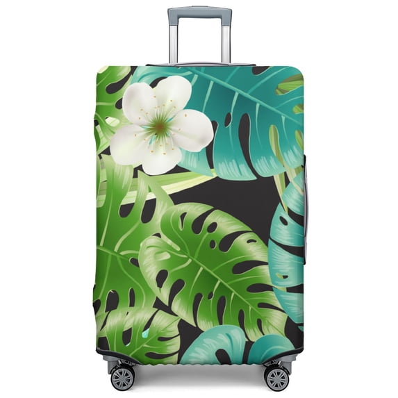 Stretch Luggage Cover XL(29-32in)– Elastic Travel Suitcase Protector with Handle Openings & Bottom Closure, Washable Polyester Spandex Suitcases Cover, Tropical Forest Jungle Print