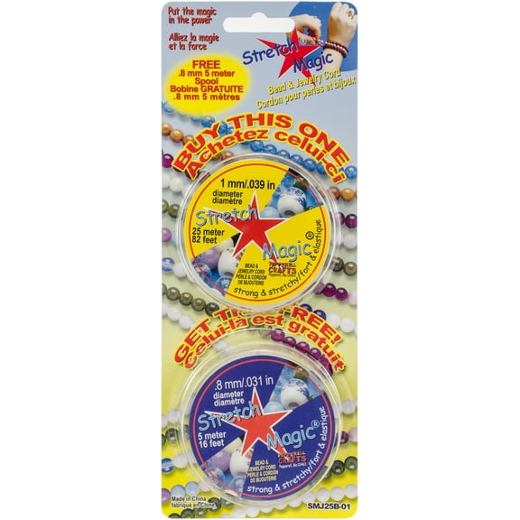Stretch Magic Bead & Jewelry Cords 2/Pkg 1mmX25m & .8mmX5m-Clear