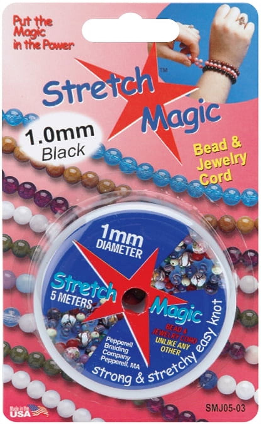 Stretch Magic® 1mm Black Bead & Jewelry Cord, 25m