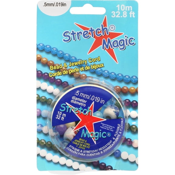 Stretch Magic Elastic Beading Cord – Clear Color, 0.5mm in Diameter, 10-Meter (32 ft) - Easy to Knot, Strong & Stretchy String for Making Beaded Jewelry