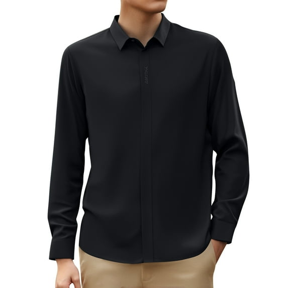 Stretch Mens Dress Shirts Long Sleeve Slim Fit and Muscle Fit, Resistant, for All Occasions