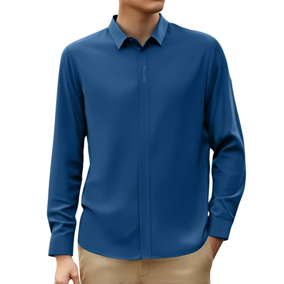 Stretch Mens Dress Shirts Long Sleeve Slim Fit and Muscle Fit, Resistant, for All Occasions