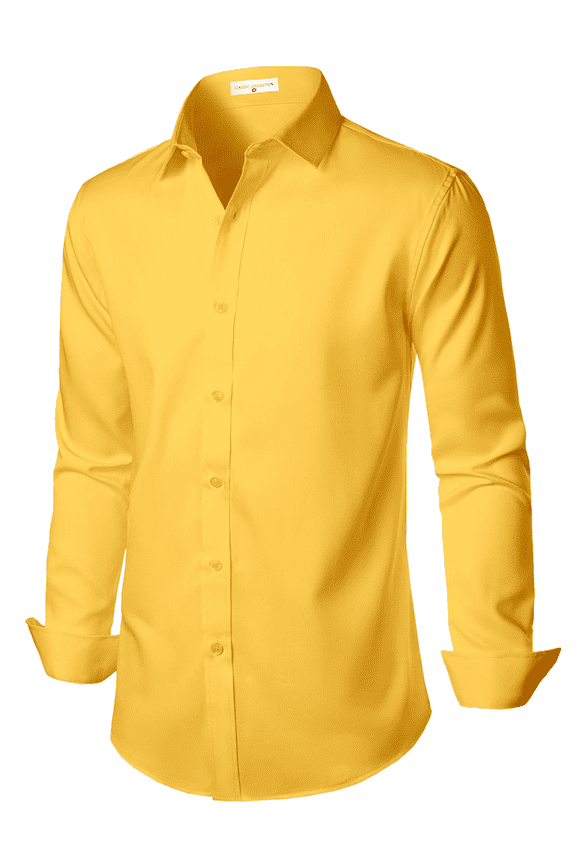 Stretch Mens Slim Fit Dress Shirts Formal Long Sleeve Button Down Shirts