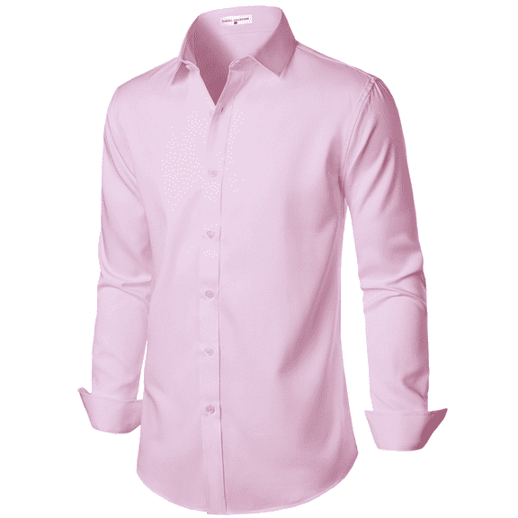 Stretch Mens Slim Fit Dress Shirts Formal Long Sleeve Button Down Shirts
