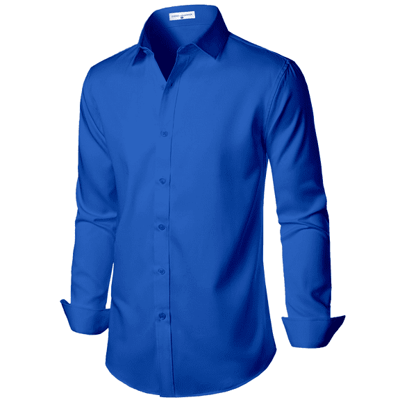Stretch Mens Slim Fit Dress Shirts Formal Long Sleeve Button Down Shirts