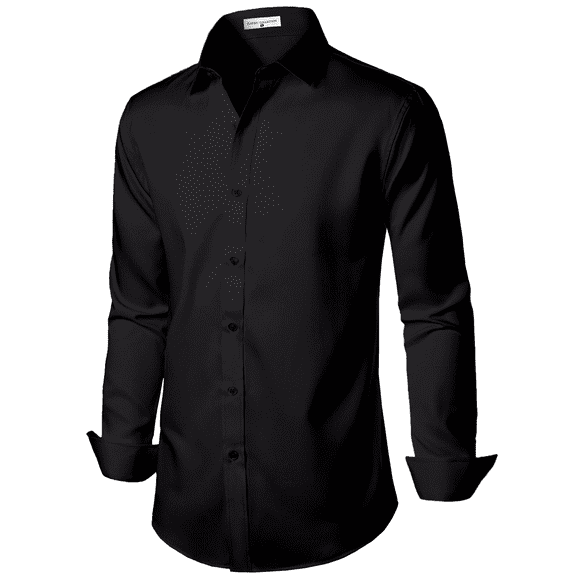 Stretch Mens Slim Fit Dress Shirts Formal Long Sleeve Button Down Shirts