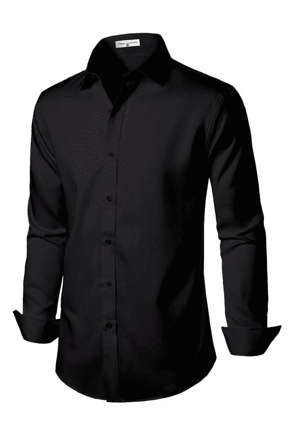 Stretch Mens Slim Fit Dress Shirts Formal Long Sleeve Button Down Shirts