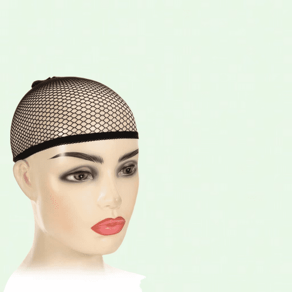 Stretch Mesh Wig Caps, 30Pcs Black Queenmew Dome Open End Wig Cap Net with Adjustable Line Weaving Cap for Long or Short Hair