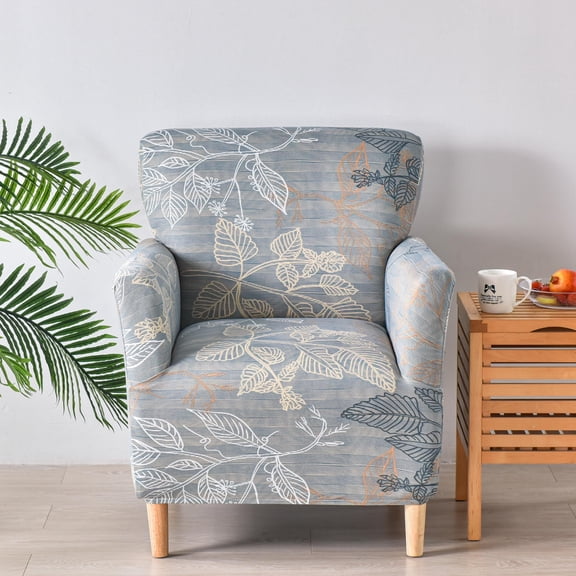 Stretch Mid Century Modern Armchair Slipcover 1-Piece Jacquard Accent Chair Covers with Arms Soft Waterproof Chair Slipcovers for Living Room Furniture Protector Office Reception Reading