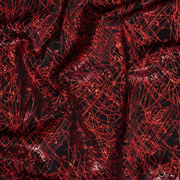 Stretch Nylon Spandex Fabric with Dancing Splash Hologram Foil | Spandex Palace