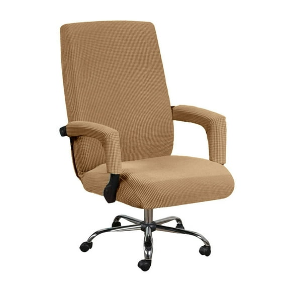 Stretch Office Chair Cover with Armrest Covers, Elastic Desk Chair Slipcover for Computer Rotating Boss Chair, Protective & Decorative Fabric, Machine Washable Dining Chair Slipcovers