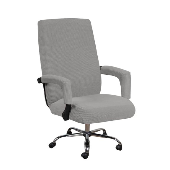 Stretch Office Chair Cover with Armrest Covers, Elastic Desk Chair Slipcover for Computer Rotating Boss Chair, Protective & Decorative Fabric, Machine Washable Dining Chair Slipcovers