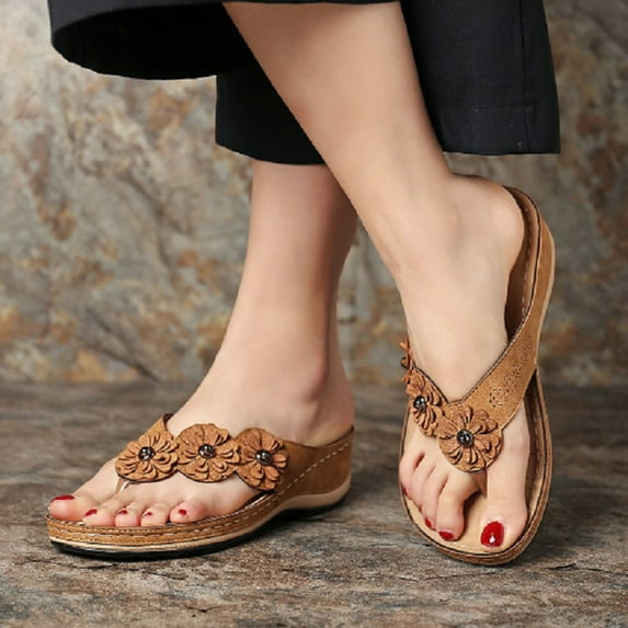 Stretch Orthotic Slide Sandals Cross Sandals Woven Beach Wedge Slippers Shoes
