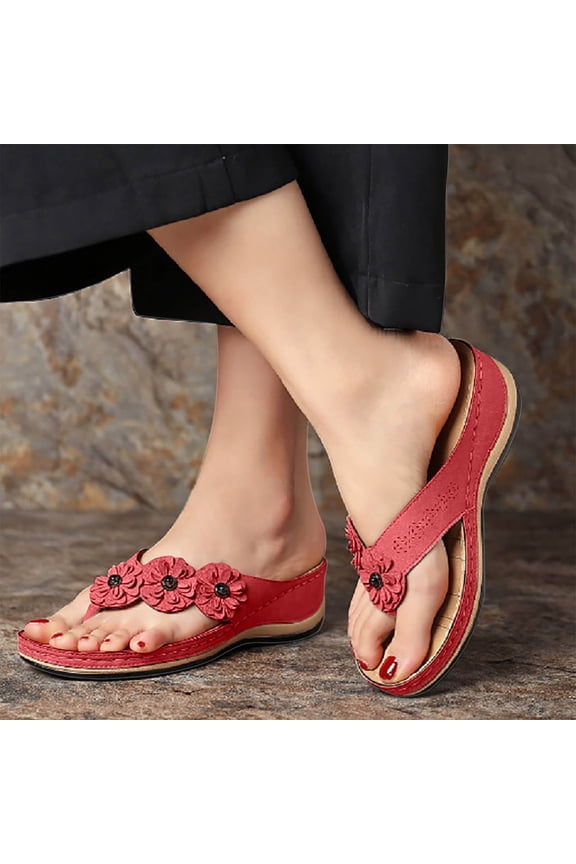Stretch Orthotic Slide Sandals Cross Sandals Woven Beach Wedge Slippers Shoes