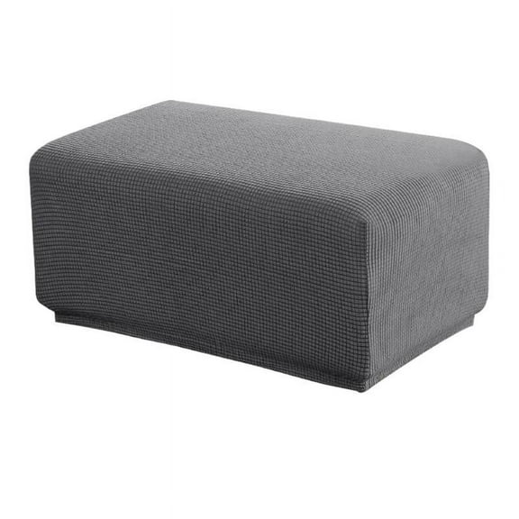 Stretch Ottoman Cover Ottoman Slipcovers Rectangle Foot Stool Covers Ottoman Foot Rest Cover Jacquard Fabric with Elastic Bottom