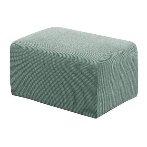 Stretch Ottoman Cover Ottoman Slipcovers Rectangle Foot Stool Covers Ottoman Foot Rest Cover Jacquard Fabric with Elastic Bottom