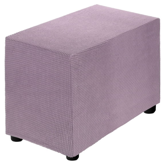 Stretch Ottoman Cover Rectangular Fit Length 20"-30", Small, Light Purple