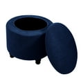 thumbnail image 1 of Stretch Ottoman Cover Round, 2 Piece Footstool Protector Covers Plaid Ottoman Slipcovers Round Storage Ottoman Slipcover Non Slip with Elastic Bottom Machine Washable-Teal-Round, 1 of 7