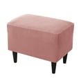 thumbnail image 1 of Stretch Ottoman Cover Slipcover Rectangle,Jacquard Fabric Sofa Slipcovers Stool Cover Footstool Protector Covers,Thick Soft Removable-Pink-Ottoman, 1 of 6