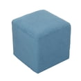 thumbnail image 1 of Stretch Ottoman Slipcovers, Soft Non Slip Ottoman Cover With Elastic Bottom Jacquard Footstool Protect Furniture Protector Covers, Washable-blue-Square, 1 of 4