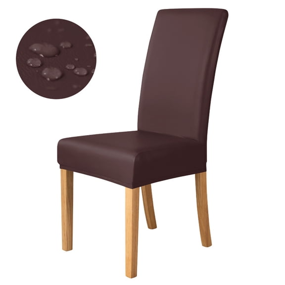 Stretch PU Leather Dining Chair Covers - Waterproof, Elastic Slipcovers
