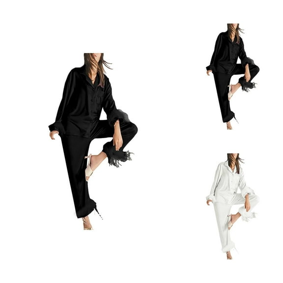 Stretch Pajama Sets – Bamboo Pajamas for Women & Lounge Sets Women Long Tops Long Set 2 Sleeve Piece Sleepwear Pants Women Suits Sets