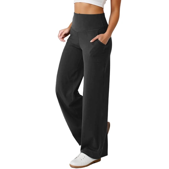 Stretch Pants for Women High Waisted Bootcut Dance Pants Stretchy Skinny Wide Leg Yoga Pants Bell Bottom Pants for Workout Running Athletic Activewear
