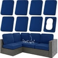 thumbnail image 1 of Stretch Patio Cushion Covers 4/8 Pack, UV Resistant Outdoor Seat Slipcovers, Washable Furniture Protector for Dogs Pets Deep Blue, 1 of 5
