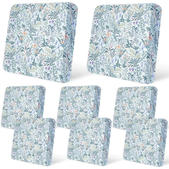 Stretch Patio Cushion Covers for Outdoor Couch Cushions Slipcovers Replacement Washable Furniture Protector with Elastic Bottom Sofa Chair Seat Cover Light Cyan 8PCS