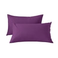 thumbnail image 1 of Stretch Pillow Cases - Jersey Knit Envelope Closure Pillowcases with Ultra Soft T-Shirt Like Polyester Blend - Suitable for Standard Size Set of 2 Purple, 1 of 6