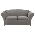 thumbnail image 1 of Stretch Pique 2-Seat Individual Cushion Loveseat Covers - Flannel Gray (SF43760), 1 of 3
