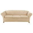 thumbnail image 1 of Stretch Pique 3 Seat Individual Cushion Sofa Cover (Cream), 1 of 3