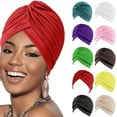 thumbnail image 1 of Stretch Pleated Turban Headwrap for Women and Girls Solid Color Sleeping Hair Cover, 1 of 4