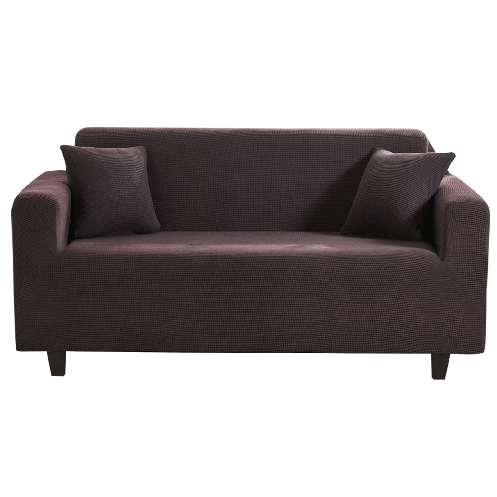 Stretch Plush Sofa Slipcover, Soft Sofa Cover, Thicken Couch Covers Anti-Slip Furniture Protector For 1 2 3 4 Seater Couch Slipcover-Brown-3 Seater (190-230CM)75-91in
