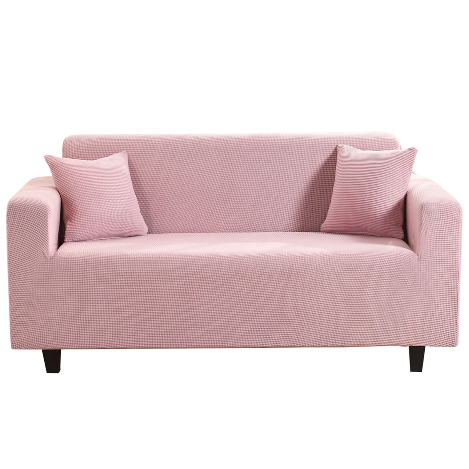 Stretch Plush Sofa Slipcover, Soft Sofa Cover, Thicken Couch Covers Anti-Slip Furniture Protector For 1 2 3 4 Seater Couch Slipcover-Dark powder-4 Seater(235-300CM)93-118