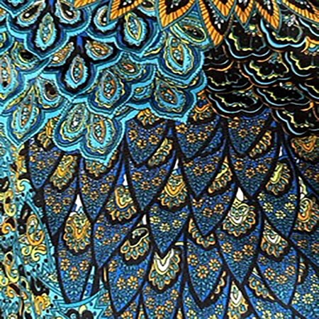 Stretch Polyester Spandex Fabric with Paisley Peacock | Spandex Palace
