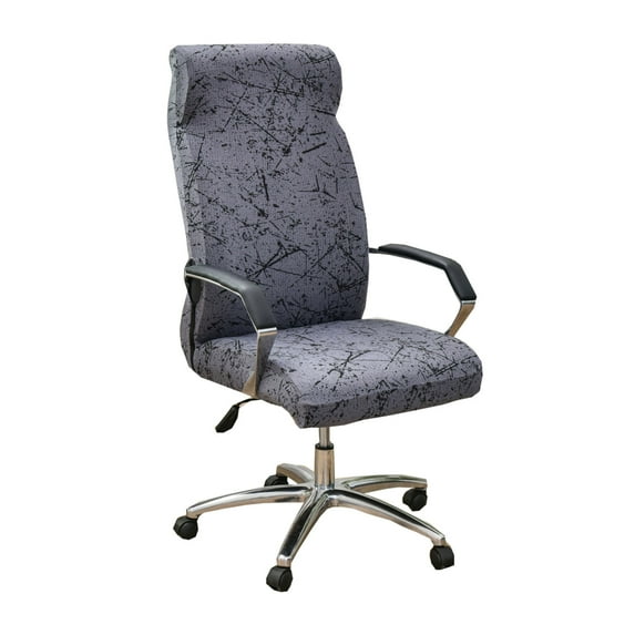 Stretch Printed Computer Office Chair Covers,Desk Rotating Chair Slipcovers Removable Washable Anti-Dust Spandex Chair Protector Cover for Office Chair-L(17.7-23.5inch)-09