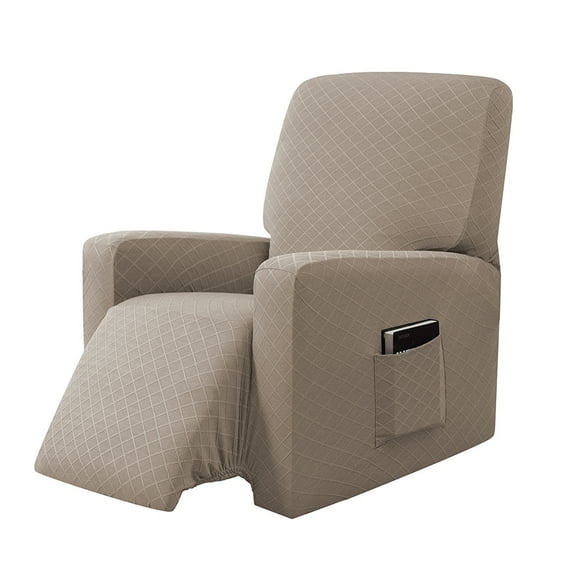 Stretch Recliner Chair Cover with Side Pocket, Polyester and Spandex Upgrade Pattern Couch Covers, Dog Cat Pet Slipcovers Furniture Protectors, Machine Washable