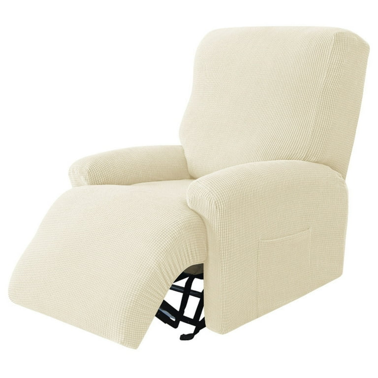 Stretch Recliner Covers With Pockets lazy Boy Chair Covers For Reclining Chair Recliner Slipcovers For Large Recliner Beige 1 Seater 4 Pieces