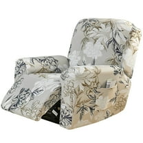 Stretch Recliner Slipcover with Pocket 4 Pieces Machine Washable Reclining Chair Slipcover with Elastic Bottom for Reclining Chair