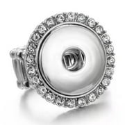 SNAPACCENTS Stretch Rhinestone Finger Ring Silver Snap Jewelry Fits 18MM 20MM Ginger Charm Buttons
