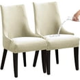 thumbnail image 1 of Stretch Rhombic Geometric Wingback Chair Covers Slipcover - Reusable Arm Chair Protector Cover for Dining Room (Beige, Set of 2), 1 of 9
