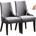 thumbnail image 1 of Stretch Rhombic Geometric Wingback Chair Covers Slipcover - Reusable Arm Chair Protector Cover for Dining Room (Light Grey, Set of 2), 1 of 1